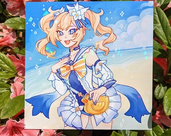 Barbara Holo Print - Genshin Impact Holographic Sparkly Cute Art Print