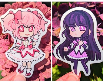 Madoka Magica & Homura Stickers - Cute Anime Fanart Matte/Glossy Vinyl Stickers