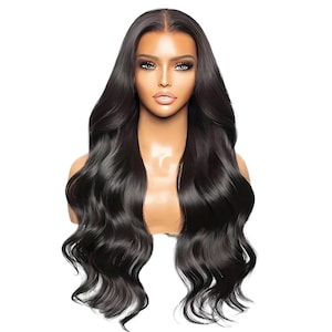 Virgin Human Hair Body Wave Lace Front Wig, Glueless Wig, 180% Density HD Lace , Heat Friendly, Natural Waves, Gift for Her