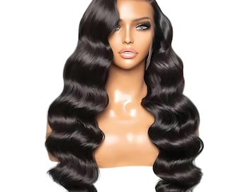 100% Virgin Brazilian Human Hair Body Wave Wig: HD Lace, Lace Front, Pre-Plucked