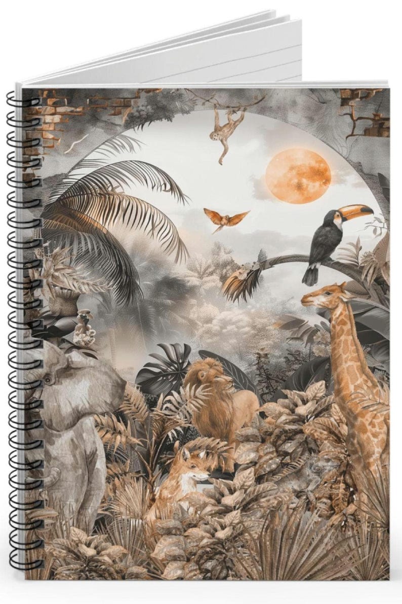 Animal Kingdom Spiral Notebook Ruled Line Journal for Wildlife Lover - Etsy