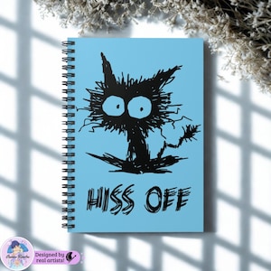 Caderno Espiral Gato Assustador – Silêncio, Bloco de Notas de Halloween