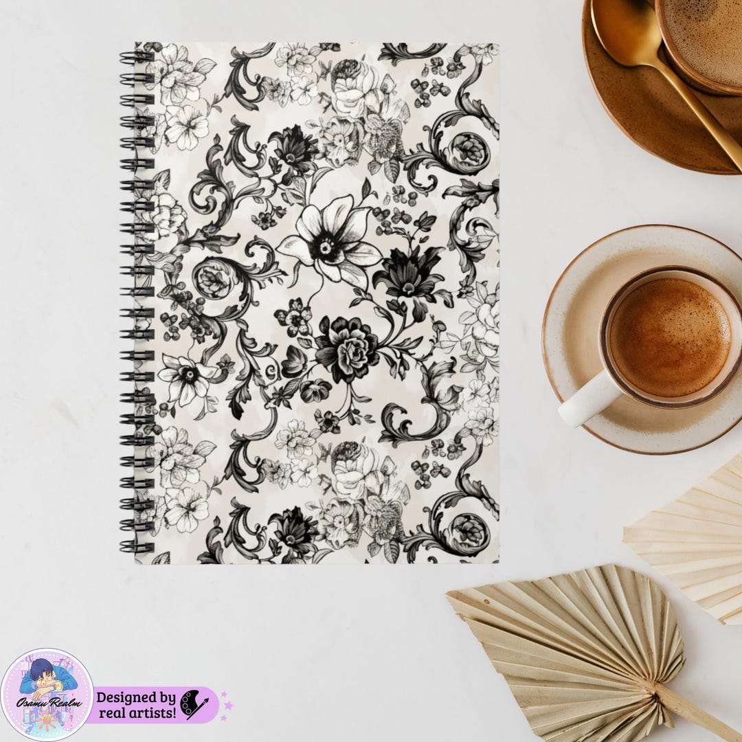 Vintage Floral Sketch Spiral Notebook | Ruled Journal - Etsy