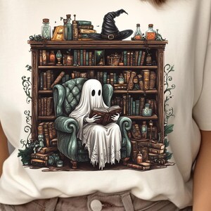 Retro Ghost Reading Books Shirt, Librarian Ghost Halloween, Halloween Teacher Sweatshirt, Halloween Shirt, Teacher Gift, Boo School