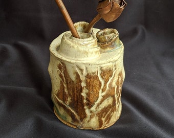 Bud Vase With Three Openings, Tree Branch Pattern