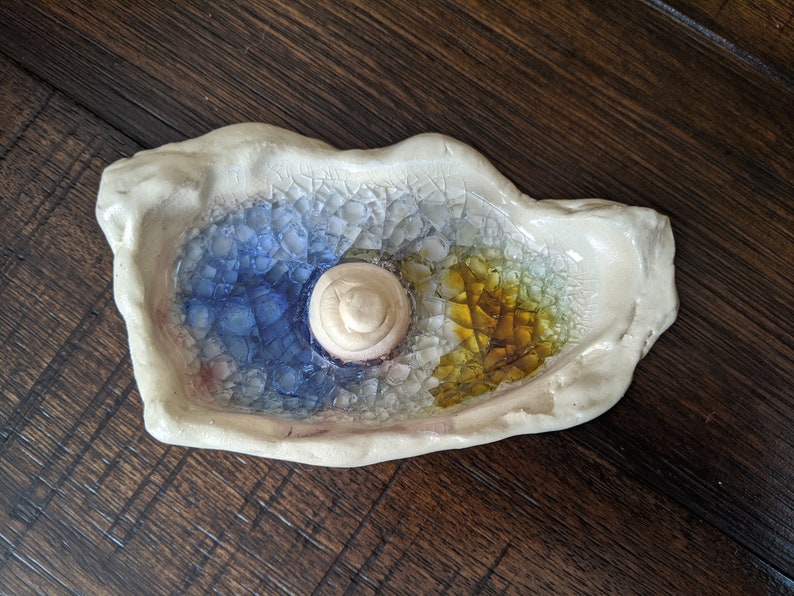 Stacked Stone Dish in Freeform White I