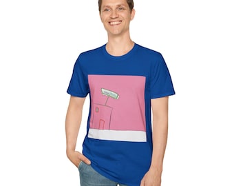 Paper Cottage Originales Digitales Kunstwerk (NO AI) Grafik-T-Shirt | retro neon motel illustration