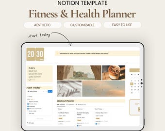 Notion Fitness & Gesundheitsplaner ( Workout Tracker, Meal Planner )