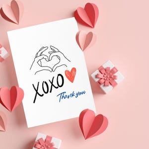 Carte de remerciement Carte XOXO Carte de voeux meilleur ami pour lui Carte de voeux drôle pour elle Carte d'appréciation Carte personnalisée simple minimaliste