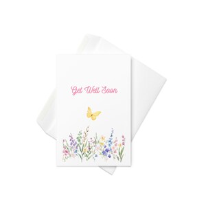 Gute Besserung Karte Süße Ermutigende Karte für Kranke Herzliche Aufmunterungskarte für Freunde Gute Besserung Blumen Grußkarte