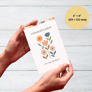 Cartão de felicitações floral vintage, cartão de comemoração, cartão de felicitações, cartão de aniversário, cartão postal floral minimalista, presente feminino para ele