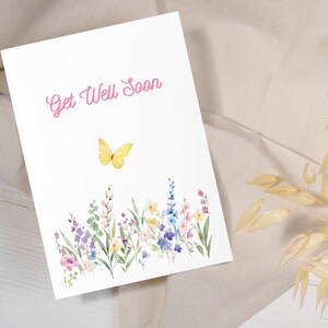 Tarjeta de pronta recuperación, tarjeta de ánimo, tarjeta de ánimo para un amigo, carta de pronta recuperación, tarjeta de felicitación floral personalizada, tarjeta de carta sincera para enfermos