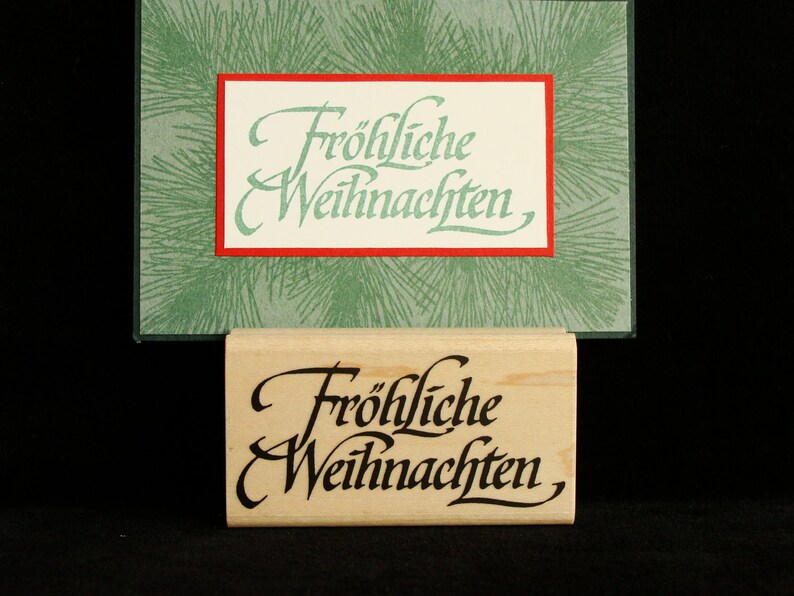 Christmas rubber stamp Frohliche Weihnachten image 1