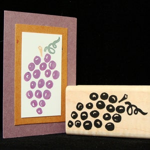 grapes rubber stamp
