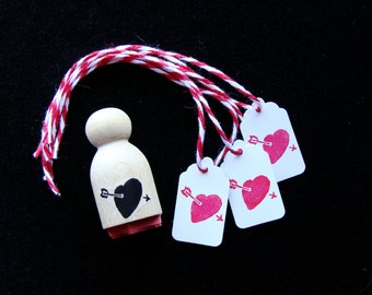 tiny heart  rubber stamp