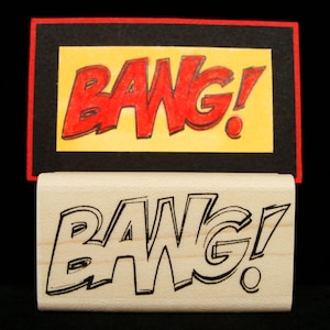 comic strip rubber stamp "bang!"