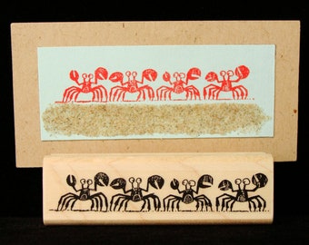 crabs in a row rubber stamp