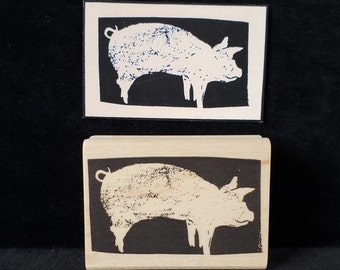 square pig rubber stamp