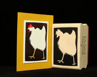 chicken / rooster butt rubber stamp