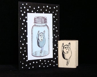 cute little guy no.2  rubber stamp