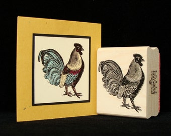 bantam rooster / chicken rubber stamp