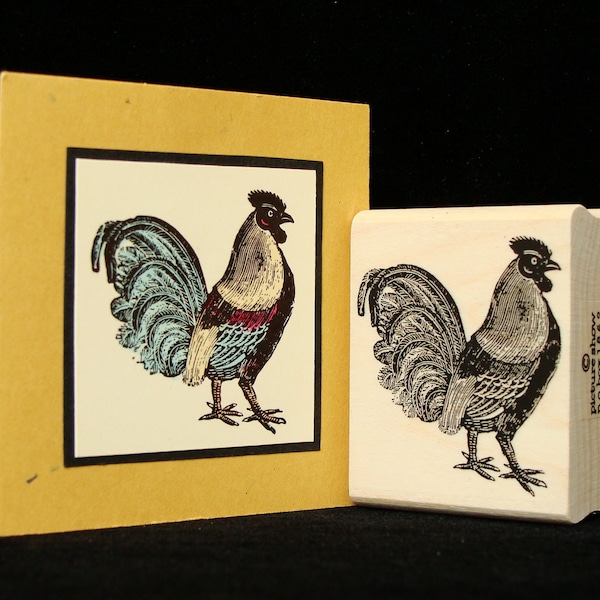 bantam rooster / chicken rubber stamp