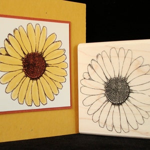 daisy / sunflower rubber stamp