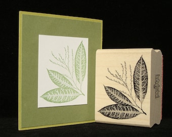 leaf corner rubber stamp