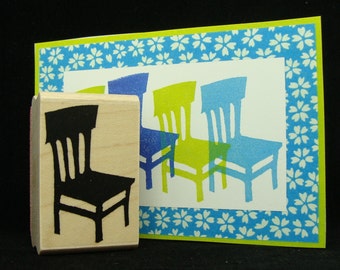 wooden chair rubber stamp