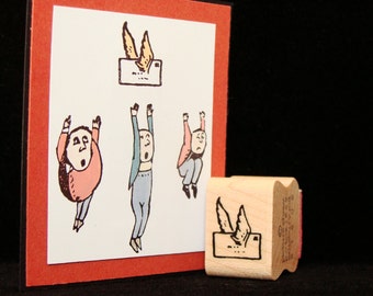 flying letter rubber stamp