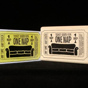 nap ticket rubber stamp