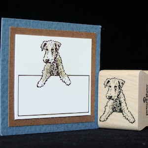 tiny terrier rubber stamp dog