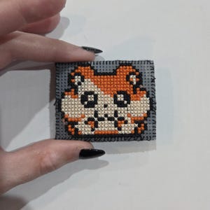 Hamtaro Cross stitch Pin