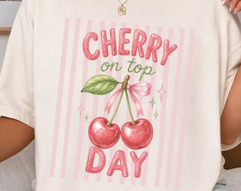 Cherry Shirt Cherry Day Comfort Colors Tee Cute Cherry Graphic Retro Fruit Shirt Summer Aesthetic Gift For Cherry Lovers Everyday Style