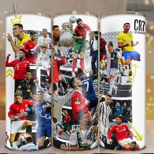 Envoltura para vaso de Cristiano Ronaldo de 20 oz, envoltura PNG, archivo digital
