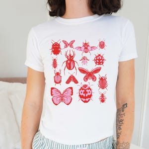 Bug Baby Tee, Pinterest Aesthetic, 90s Retro Graphic Shirt, Y2K Baby Tee, Retro Illustration, comfort colors