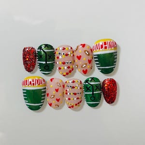 Customizable football press on nail set