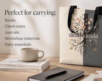 Death Doula Tote Bag, End of Life Doula Gift, Hospice Worker Gift, Grief Worker Gift, Caregiver Tote Bag