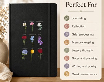Remembrance Flower Journal Botanical Reflection Notebook Memorial Flower Gift Grief Journal Sympathy Gift Floral Notebook
