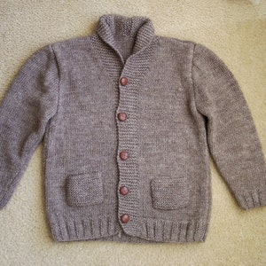 100% wool vizon baby cardigan hand knitted, baby 1-2 years old