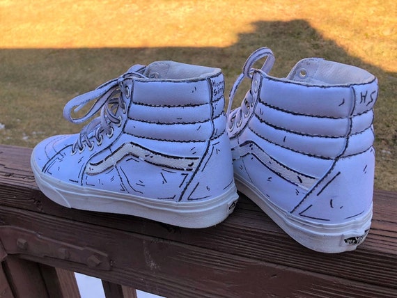 Custom white high top vans 2025