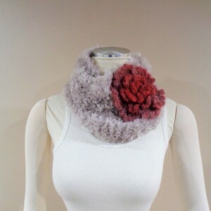 Valentines day gift ideas, lariat scarf,  crochet flowers