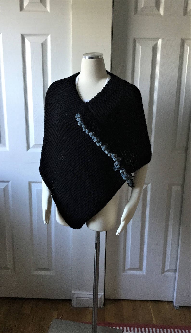 Christmas gift ideas wrap.women accessories poncho hand made gift size SM hand knit cape gift under 30