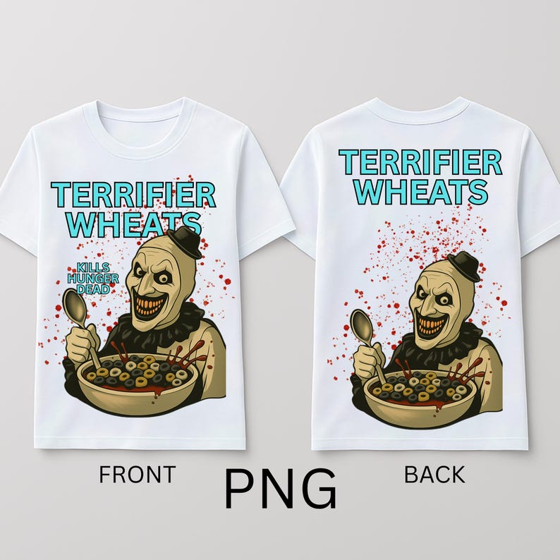 Terrifier Killer Clown Cereal PNG | Scary Clown Movie Design for ...
