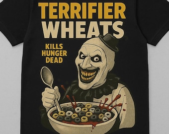 Terrifier Wheats Horror Cereal Art | Art The Clown Breakfast Parody PNG | Clown Transparent Clipart | Creepy Food Poster, halloween png