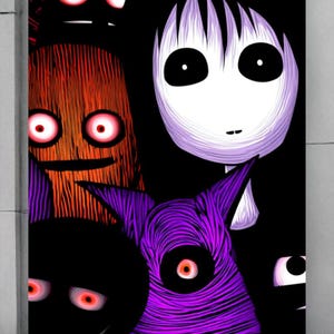 Gothic Spooky Faces Wall Art: Eerie Macabre Printable (Digital Download)