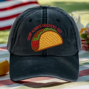 Trump Always Chickens Out Embroidered Hat, Anti-Trump Anti-MAGA Trump Always Chickens Out Cap, Funny Protest Hat, Activism Gift, Subtle FDT