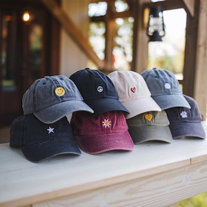 Custom Logo Embroidered Hat, Minimalist Icon Dad Cap,Personalized Patch or Symbol, custom design cap, gift for hat lover