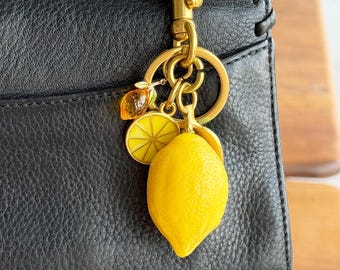 Herz Taschenanhänger: Erdbeere, Zitrone, Birne Schlüsselanhänger