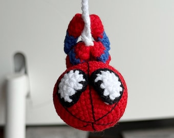 Brelok do kluczy z motywem Spidermana, zawieszka na lusterko samochodowe z motywem superbohatera